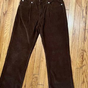 7Seven Premium Brown Corduroy Chino Pants-Men’s Size 32 Zipper Fly New W…